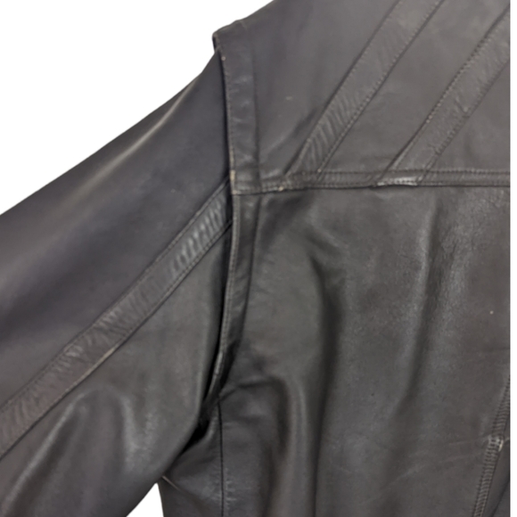 Vintage Leather Bomber Jacket Mens Sz M Aviator Flight Jacket 80s 90s Black - Picture 7 of 15